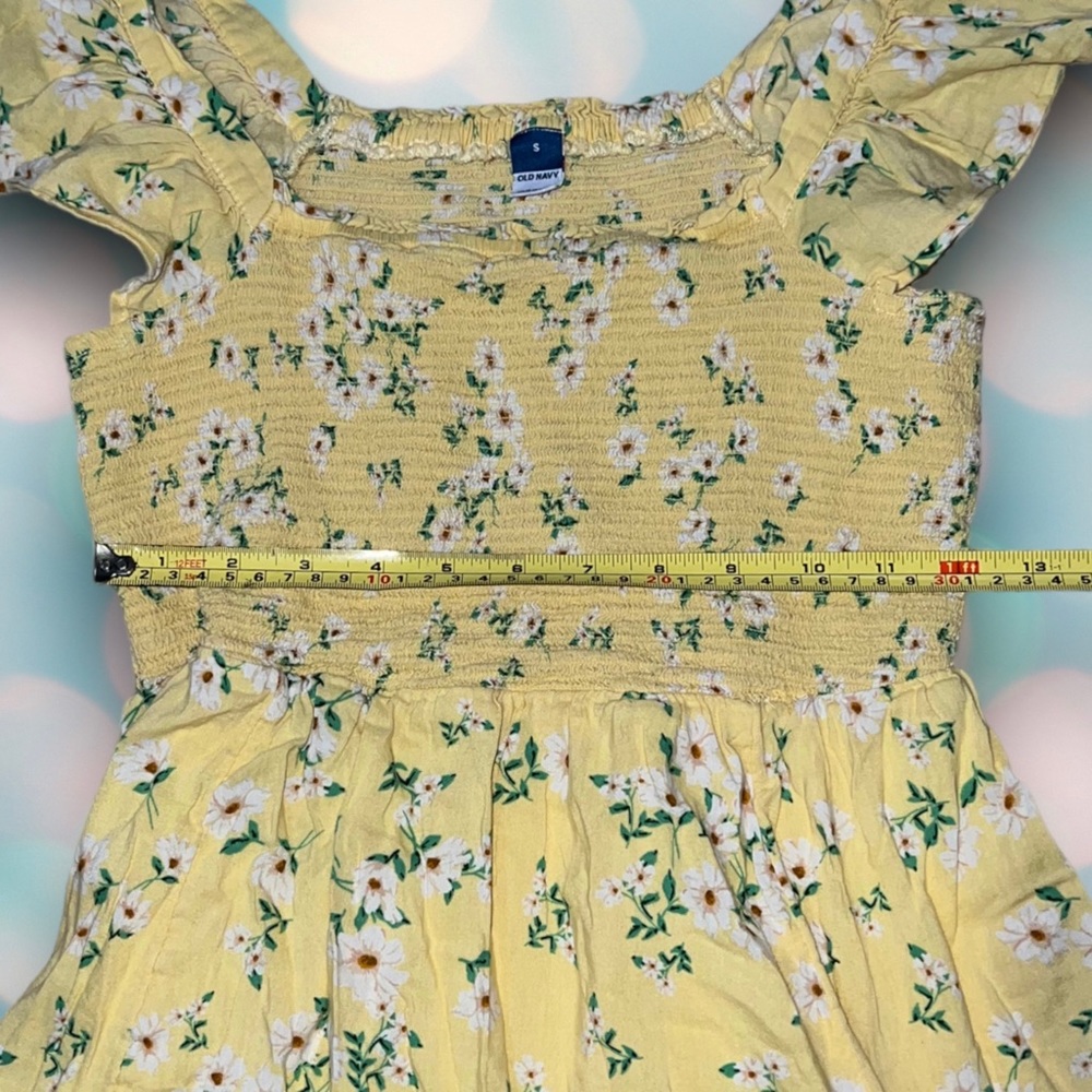 Women’s Yellow Floral Ruffle Smocked Spring Summer Sundress Size S - Picture 3 of 5